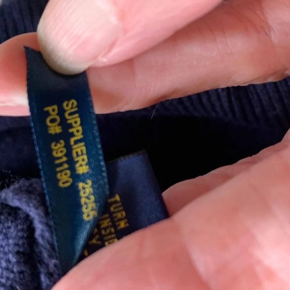 Polo Ralph Lauren XXL Sweater Navy Excellent V-Neck Merino Wool Italian Red Pony